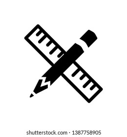 ruler pencil icon vector collection
