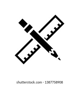 ruler pencil icon vector collection