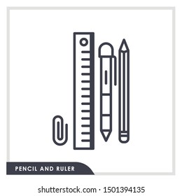 ruler pencil icon vector collection icon