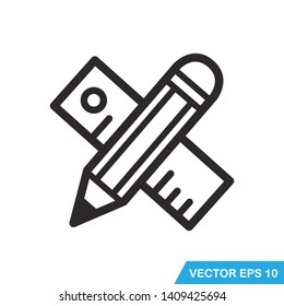  ruler with pencil icon vector design template