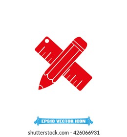 ruler and pencil icon vector illustration eps10