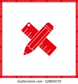 ruler and pencil icon vector illustration eps10.