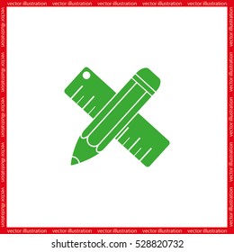 ruler and pencil icon vector illustration eps10.