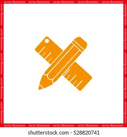 ruler and pencil icon vector illustration eps10.