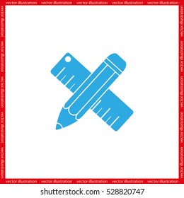 ruler and pencil icon vector illustration eps10.