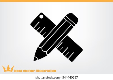 ruler and pencil icon vector illustration.