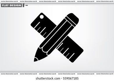 ruler and pencil icon vector illustration 
