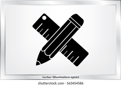 ruler and pencil icon vector illustration.