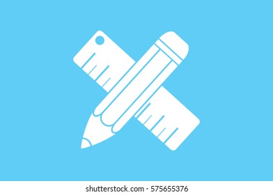 ruler and pencil icon vector illustration .