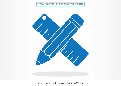 ruler and pencil icon vector illustration.
