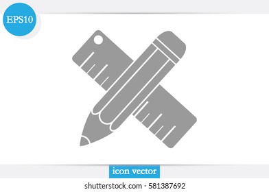 ruler and pencil icon vector illustration.