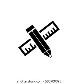 ruler pencil icon vector illustration