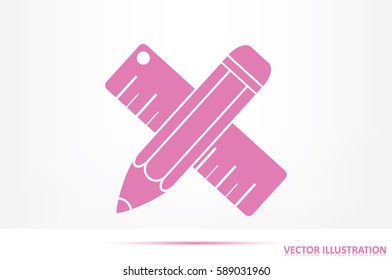 ruler and pencil icon vector illustration eps10.