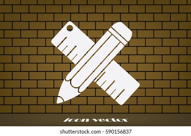 ruler and pencil icon vector illustration eps10.