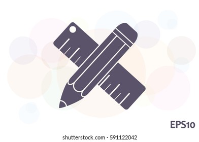 ruler and pencil icon vector illustration eps10.