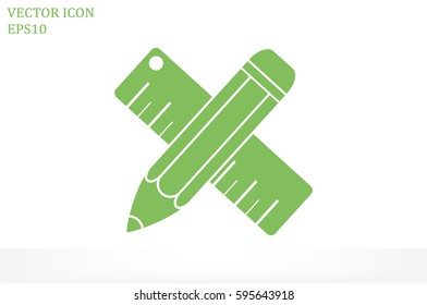ruler and pencil icon vector illustration.