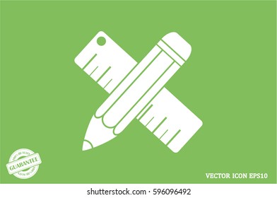 ruler and pencil icon vector illustration eps10.