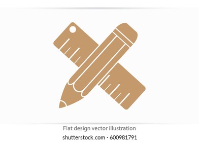 ruler and pencil icon vector illustration eps10.