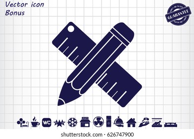 ruler and pencil icon vector illustration eps10.