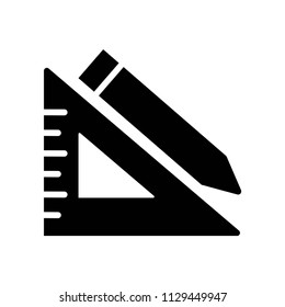 Ruler and Pencil icon vector icon. Simple element illustration. Ruler and Pencil symbol design. Can be used for web and mobile.