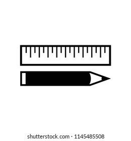 Ruler and pencil icon vector icon. Simple element illustration. Ruler and pencil symbol design. Can be used for web and mobile.