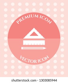Ruler & Pencil Icon for Web. Application, Software & Graphic Design.