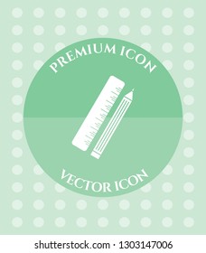 Ruler & Pencil Icon for Web. Application, Software & Graphic Design.