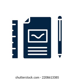 ruler pencil line icon. Simple element illustration. ruler pencil concept outline symbol design.