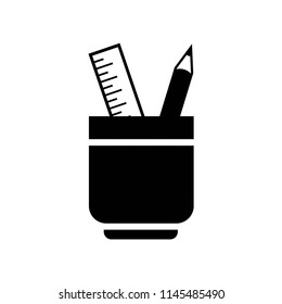 Ruler and pencil office tools icon vector icon. Simple element illustration. Ruler and pencil office tools symbol design. Can be used for web and mobile.