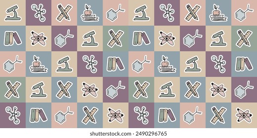 ruler. pencil. a pen. eraser. to draw. draw. to write. seamless pattern. background. study. school affiliation. background. the pattern. vector. gift wrapping.