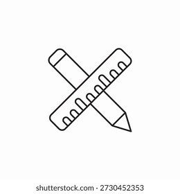 ruler pencil tools icon sign vector