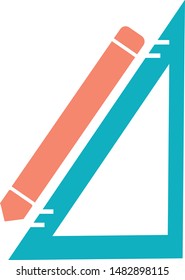 Ruler pencil trendy icon on white background for web graphic