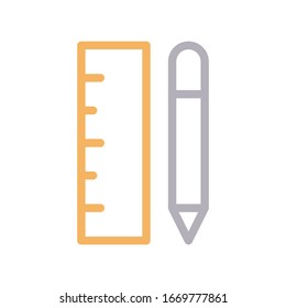 Lineal- und Bleistift-Vektorillustration-Symbol 