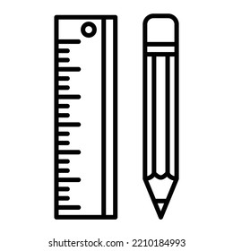 Ruler And Pencil vector icon. Can be used for printing, mobile and web applications.