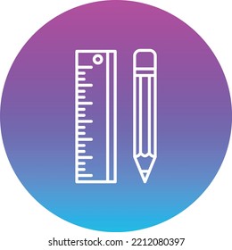 Icono vector de regla y lápiz. Se puede usar para imprimir, móviles y aplicaciones web.