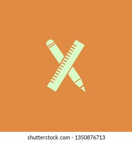 ruler and pencil vector icon. flat design