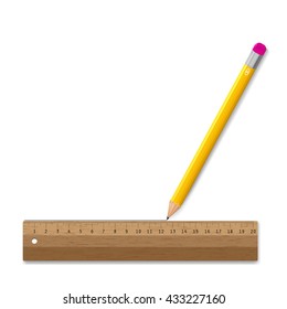 ruler and pencil. Vector illustration