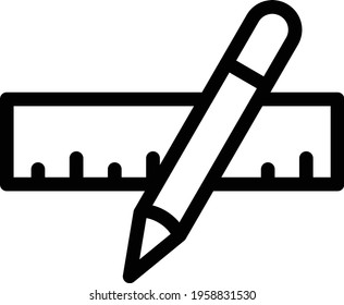 Lineal-Bleistift-Vektorsymbol