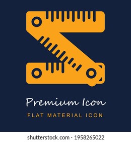 Ruler premium material ui ux isolated vector icon in navy blue and orange colors