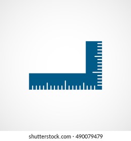 Ruler Protractor Blue Flat Icon On White Background