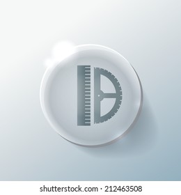 ruler and protractor. characters geometry. Education sign