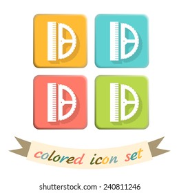 ruler and protractor. characters geometry. Education sign. symbol icon drawing and geometry