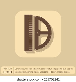 ruler and protractor. characters geometry. Education sign. symbol icon drawing and geometry