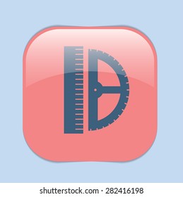 ruler and protractor. characters geometry. Education sign. symbol icon drawing and geometry