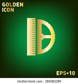 ruler and protractor. characters geometry. Education sign. symbol icon drawing and geometry