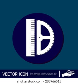 ruler and protractor. characters geometry. Education sign. symbol icon drawing and geometry