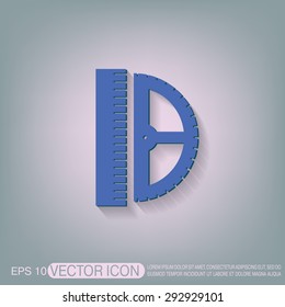 ruler and protractor. characters geometry. Education sign. symbol icon drawing and geometry