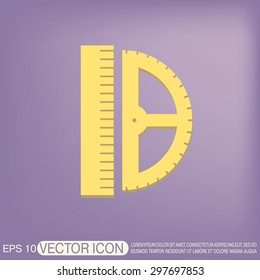 ruler and protractor. characters geometry. Education sign. symbol icon drawing and geometry