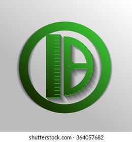 ruler and protractor. characters geometry. Education sign. symbol icon drawing and geometry