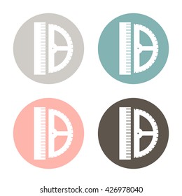 ruler and protractor. characters geometry. Education sign. symbol icon drawing and geometry